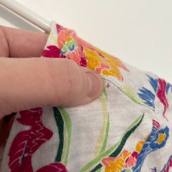 GAP Easy Tee White Pink Multi Floral Scoop Neck Short Sleeve 100% Cotton T-Shirt - Picture 10 of 11